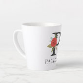 Moderne bloemige monogram letter P Latte Mok (Linkerhoek)