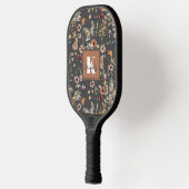 Moderne Bloemige Monogram Naam Pickleball Paddle (Links)