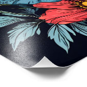 Moderne bloemige muurkunst: vet en mooi foto afdruk (Hoek)