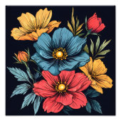 Moderne bloemige muurkunst: vet en mooi foto afdruk (Voorkant)