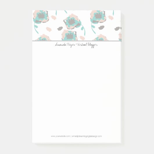 Moderne Bloemige Pastelrozen Post-it® Notes (Voorkant)