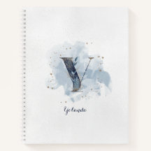 Moderne bloemige persoonlijke monogramletter Y bla