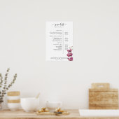 Moderne, bloemige poster met prijzenlijst (Keuken)