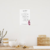 Moderne, bloemige poster met prijzenlijst (Keuken)