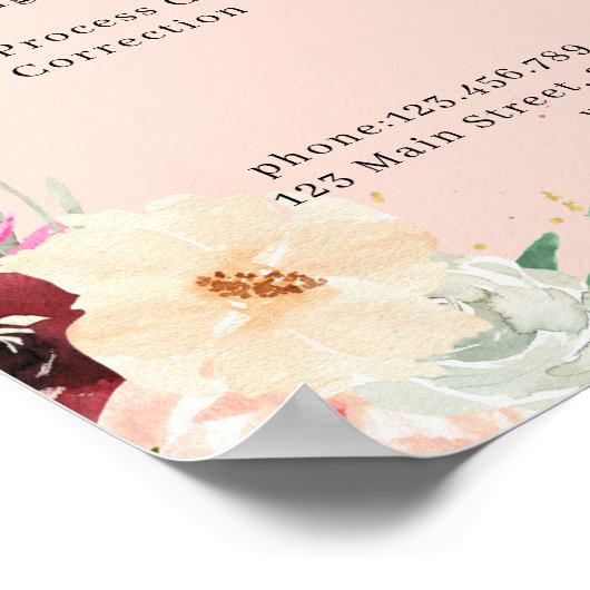 Moderne Bloemige Prijslijst Poster (Hoek)