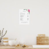 Moderne Bloemige Prijslijst Poster (Keuken)
