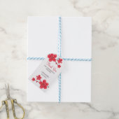 Moderne bloemige rode kersenbloesem Sakura dank u Cadeaulabel (Met Touw)