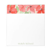 Moderne bloemige rode Waterverf klaprozen Notitieblok (Voorkant)