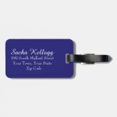 Moderne bloemige ronddraaiende cirkels | marine bagagelabel (Achterkant horizontaal)