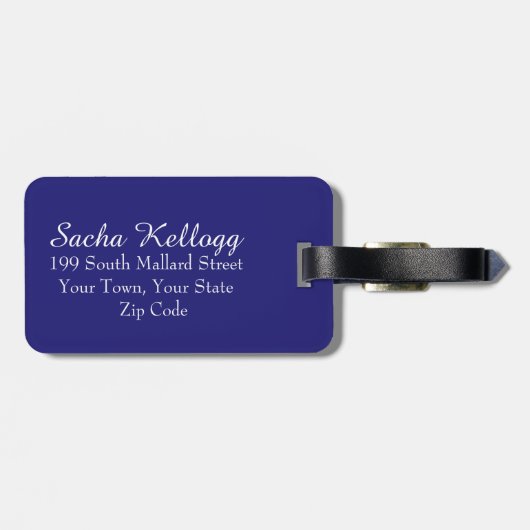 Moderne bloemige ronddraaiende cirkels | marine bagagelabel (Achterkant horizontaal)