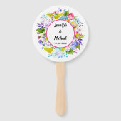 Moderne bloemige roze bruiloft gast fans handwaaier (Voorkant)