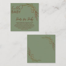 Moderne bloemige saliegroene 'Hello Baby'-boeken v
