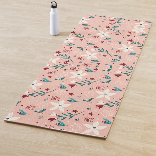 Moderne bloemige schattig yogamat (In situ)