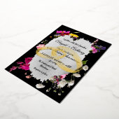 Moderne bloemige stijlvolle rand folie uitnodiging (Gedraaid)