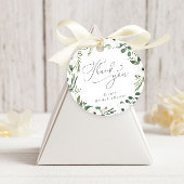 Moderne Bloemige Stof Groen Eucalyptus Bedankt  Bedankjes Labels