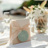 Moderne Bloemige Stof Groen Eucalyptus Bruiloft Bedankjes Labels