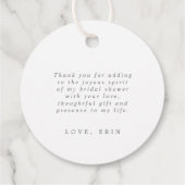 Moderne Bloemige Stof Groen Eucalyptus Bruiloft Bedankjes Labels (Achterkant)