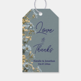 Moderne bloemige trouw-hartelijkdank cadeaulabel
