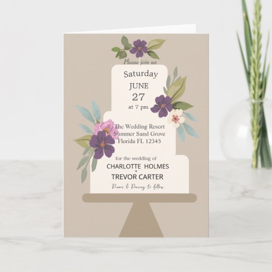 Moderne bloemige trouwtaart (Voorkant)