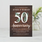 moderne bloemige uitnodigingen voor 50-jarig jubil (Staand voorkant)