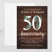 moderne bloemige uitnodigingen voor 50-jarig jubil (Voorkant / Achterkant)