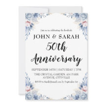 moderne bloemige uitnodigingen voor 50-jarig jubil