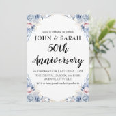moderne bloemige uitnodigingen voor 50-jarig jubil (Staand voorkant)