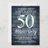 moderne bloemige uitnodigingen voor 50-jarig jubil (Voorkant)