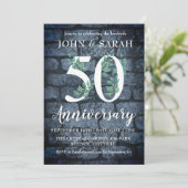moderne bloemige uitnodigingen voor 50-jarig jubil (Staand voorkant)