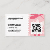 Moderne bloemige visitekaart – QR-code & logo Visitekaartje (Achterkant)