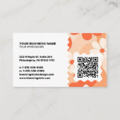 Moderne bloemige visitekaart – QR-code & logo Visitekaartje (Achterkant)