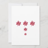 Moderne bloemige warme rode kerst feestdagenkaart (Achterkant)