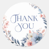 Moderne bloemige waterverf bedank sticker (Voorkant)