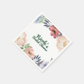 Moderne Bloemige Waterverf Bruidsdouche Chic Feest Servet (Hoek)