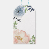 Moderne bloemige waterverf bruiloftschic favor cadeaulabel (Achterkant)