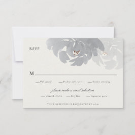 Moderne Bloemige Waterverf Elegante Trouwdag RSVP Kaartje