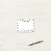 Moderne Bloemige Waterverf Script Naam Post-it® Notes (Op bureau)