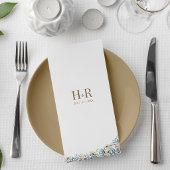 Moderne bloemige wilde bloemen trouw menu kaart
