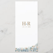 Moderne bloemige wilde bloemen trouw menu kaart (Achterkant)