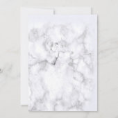 Moderne bloemige witte marmeren foto bruidsdouche kaart (Achterkant)