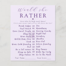 Moderne bloemige 'Would She Rather' Bruiloftsspel