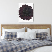 Moderne bloemige zwarte Dahlia bloem Canvas Afdruk (Insitu (Slaapkamer))