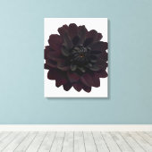 Moderne bloemige zwarte Dahlia bloem Canvas Afdruk (Insitu (Houten vloer))