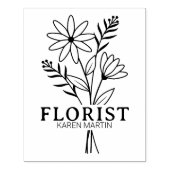 Moderne Bloemist Bedrijf Custom Large Rubberstempel (Afrduk)
