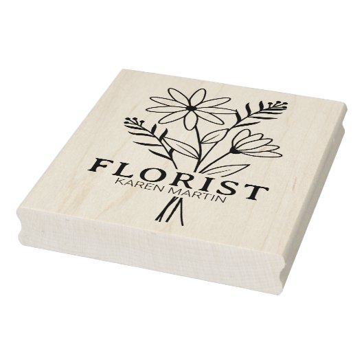 Moderne Bloemist Bedrijf Custom Large Rubberstempel (Stempel)