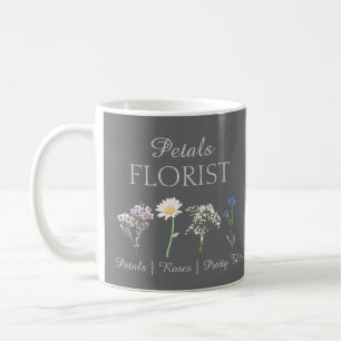 Moderne bloemist boutique bedrijfsbranding koffiemok
