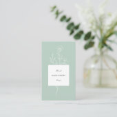 Moderne Bloemist Minimalistisch Bloemen Groen Visitekaartje (Staand voorkant)