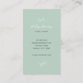 Moderne Bloemist Minimalistisch Bloemen Groen Visitekaartje (Achterkant)