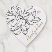 Moderne bloemkop met gepersonaliseerde tekst bedankjes labels (Achterkant)