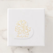 Moderne bloemkop met gepersonaliseerde tekst bedankjes labels (Met doos)